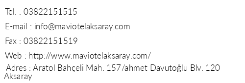 Mavi Otel Aksaray telefon numaralar, faks, e-mail, posta adresi ve iletiim bilgileri